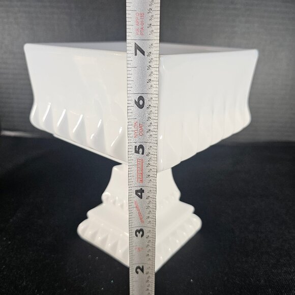 Large Vintage Westmoreland Wedding Milk Glass Covered Pedestal Candy Dish - Picture 10 of 12